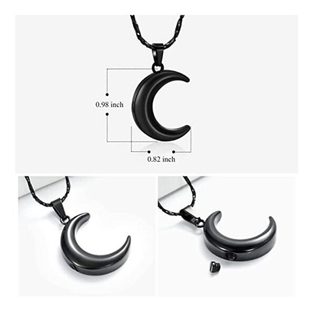 Personalized Urn Crescent Moon Necklace Cremation Jewelry