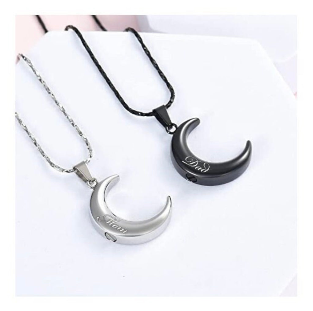 Personalized Urn Crescent Moon Necklace Cremation Jewelry