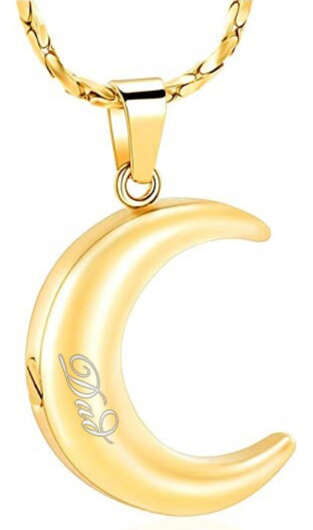 Personalized Urn Crescent Moon Necklace Cremation Jewelry