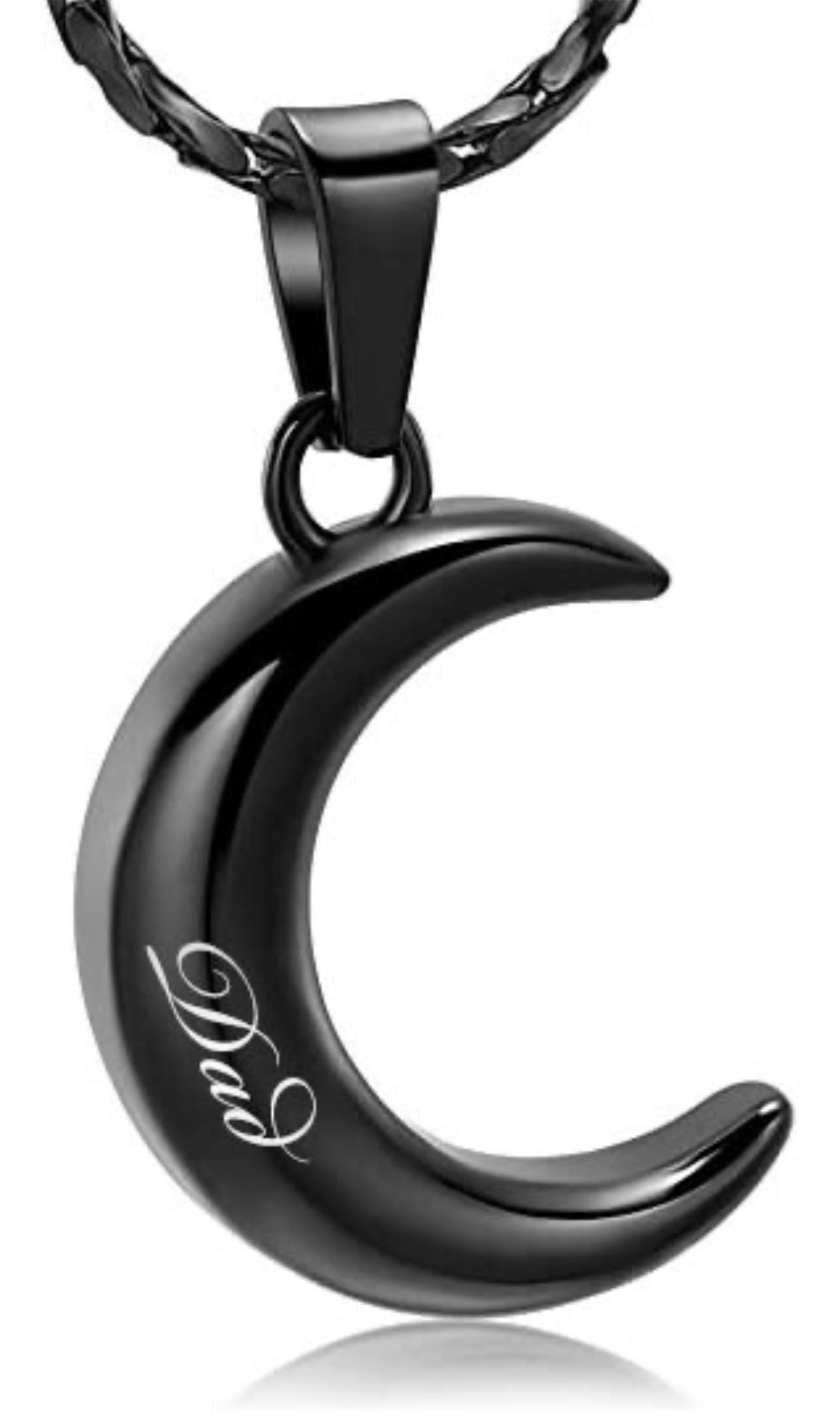 Personalized Urn Crescent Moon Necklace Cremation Jewelry